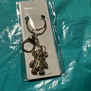 Gold Teddy Bear Keychain